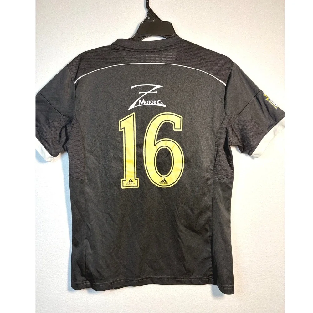 Adidas Soccer Jersey Kids Medium Black EUC Penn Legacy 1977 Philly Union 16